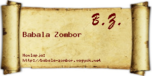 Babala Zombor névjegykártya